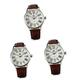 Mikikit Automatic Watch 3pcs Watch Outdoor Decoration Pu Brown White+Silver+Brown for Automatic Man Wrist White+ Men Mechanical Indoor Band Silver+ Offisional with Mens Watches