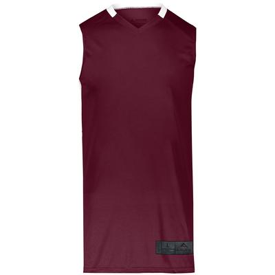 Augusta Sportswear 1730 Athletic Step-Back Basketball Jersey T-Shirt in Maroon/White size Small | Polyester