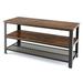 Costway 3-Tier Industrial Entertainment TV Stand with Metal Mesh Shelf