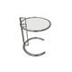 Eileen Gray E1027 Design Glass & Chrome Adjustable Height Side Table Minimalist Retailed by Habitat - Read Shipping info