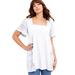 Plus Size Women's Short-Sleeve Lace Tunic by June+Vie in White (Size 30/32)