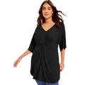 Plus Size Women's Twist-Front Tunic by June+Vie in Black (Size 14/16)