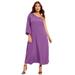 Plus Size Women's One-Shoulder Dress by June+Vie in Bright Violet (Size 22/24)