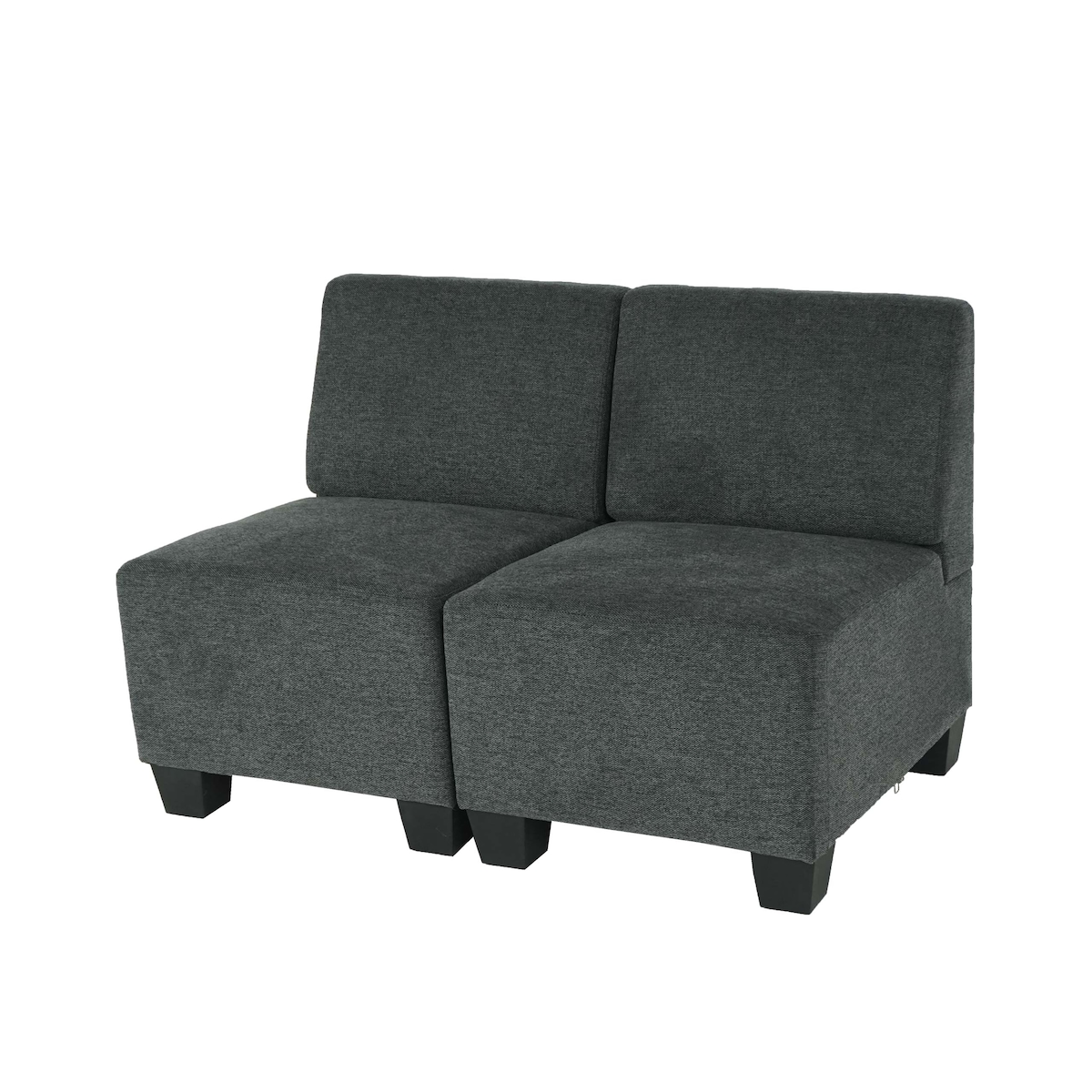 Mendler Modular 2-Sitzer Sofa Couch Lyon, Stoff/Textil ~ anthrazit-grau, ohne Armlehnen Image