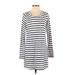 Old Navy Casual Dress - Shift Scoop Neck Long sleeves: Blue Stripes Dresses - Women's Size Small