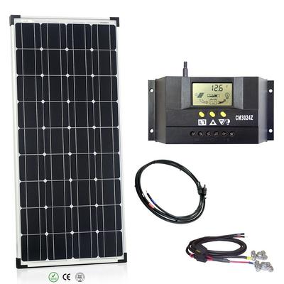 OFFGRIDTEC Solaranlage "basicPremium-L 100W 12V/24V" Solarmodule schwarz (baumarkt) Solartechnik