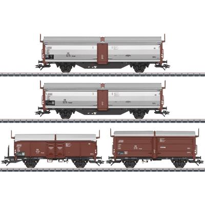Güterwagen MÄRKLIN "Schiebedach-/Schiebewandwagen-Set Tbes-t-66 - 47301" Modelleisenbahn-Fahrzeuge braun (braun, grau) Kinder Loks Wägen Made in Europe