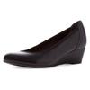 Pumps TAMARIS, Damen, Gr. 39 (5,5/6), schwarz, Leder, unifarben, elegant, Schuhe, Keilabsatz, Halbschuh, Schlupfschuh mit komfortablem Elastikeinfass