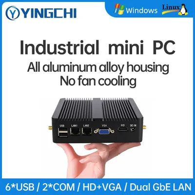 YINGCHI-Mini PC Intel Celeron N2830 J1800 J1900 J4125 double LAN double COM ordinateur
