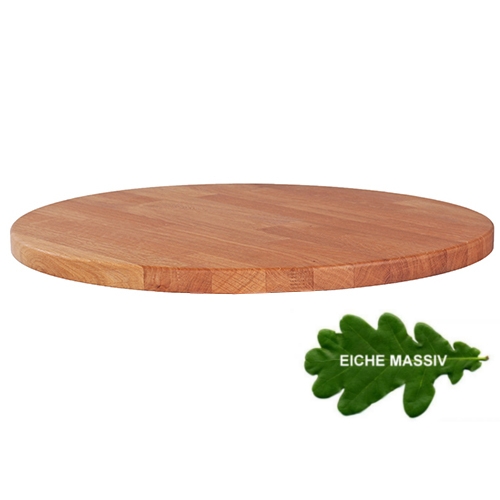 pemora Tischplatte Gastronomie Eiche massiv Ø 80 cm – 40 mm stark