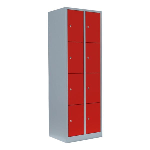 Lüllmann Schließfachschrank - 2 Abteile - 8 Fächer grau