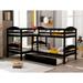 Gray Twin over Twin L-Shaped Bunk Bed with Trundle Max for 5 People