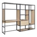 Portants vêtements bois et métal noir bureau intégré - Lot de 3