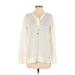 Calvin Klein Long Sleeve Top Ivory Color Block Tie Neck Tops - Women's Size Small