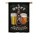 Hoopy Beer O clock Happy Hour & Drinks - Everyday Impressions Decorative Vertical House Flag - Printed in USA