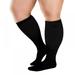 4XL Aosijia Plus Size Sports Compression Socks for Women & Men Extra Large Wide Calf Unisex Compression Stockings for Varicose Vein Circulation Swelling Edema - Black 4X-Large