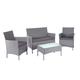 Mendler Poly-Rattan Garten-Garnitur HWC-D82, Sitzgruppe Lounge-Set ~ grau mit Kissen anthrazit