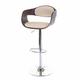 Mendler Barhocker HWC-A47, Barstuhl, Holz Bugholz Retro-Design ~ grau, Kunstleder creme