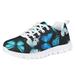 Pzuqiu Kids Tennis Shoes Girls Boys Blue Butterfly Print Running Sports Breathable Child Sneakers Size 12 Athletic Shoes