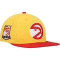 Men's Mitchell & Ness Yellow/Red Atlanta Hawks Hardwood Classics 25th Anniversary Team Side Fitted Hat