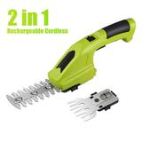 G PEH Cordless Grass Shears 2 in 1 Electric Mini Hedge Trimmer Cordless Handheld Grass Hedge Cutter Clippers Battery Operated Weed Hedge Trimmer