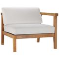 Ergode Bayport Outdoor Patio Teak Wood Right-Arm Chair - Natural White