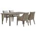 Silvana 5 Piece Gray Aluminum Outdoor Dining Set with Gray Fabric