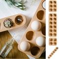 Travelwant Rustic Egg Holder Wooden Fresh Egg Holder Serving Tray fit for Egg Holder Countertop Egg Keeper or Wood Egg Holder for Fridge Display Also Better Fresh Storage Tray