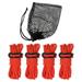 Reflective Cord Pack Tent Rope High-Strength Lightweight with Cord for Tying Down Tarps Camping Tent Outdoor Packaging red