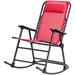 Folding Zero Gravity Rocking Chair Rocker Porch Outdoor Patio Headrest Red