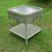 International Caravan Madison Wicker Resin Aluminum Patio Side Table with Glass