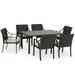 HAPPATIO 7-Piece Wicker Rattan Outdoor Dining Set with Washable Beige Cushions