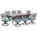 Cambridge Seasons 9-Piece Dining Set in Blue with Extra Large Glass-Top Dining Table