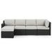 HAPPATIO 5-Piece Wicker Patio Conversation Set with Gray Cushions