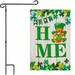 G128 Combo Pack: Garden Flag Stand Black 36 in x 16 in & Garden Flag Home St. Patrick s Day Decoration Gnome with Green Heart 12 x18 Double-Sided Blockout Fabric