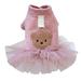 Aosijia Pet Dress Clothes Coral Fleece Cute Little Square Bear Small Dog Clothing Cat Winter Warm Teddy Pet Clothes M