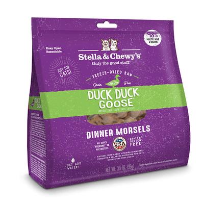 Stella & Chewy's Freeze-Dried Raw Dinner Morsels Protein Rich Duck Duck Goose Recipe Dry Cat Food, 3.5 oz.