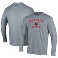 Men's Under Armour Gray Washington State Cougars Soccer Arch Over Performance Long Sleeve T-Shirt