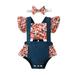 JDEFEG Long Sleeve Leotard Baby Baby Girl Romper Floral Knit Ruffle Shorts Sleeves Onesie Bodysuit Romper Jumpsuit Headband Clothes Baby Short Sleeve Pajamas Polyester Blue 70