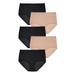 Plus Size Women's Nylon Brief 5-Pack by Comfort Choice in Nude Black Pack (Size 16) Underwear