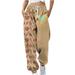 Dadaria Sweatpants Women Pack Printing with Pocket Elastic Waist Trousers Long Straight Pants Sweatpants Khaki L Female