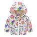 YDOJG Kids Clothing Toddler Kids Baby Grils Boys Long Sleeve Cartoon Print Zipper Hooded Coat Jacket
