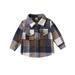 GYRATEDREAM 0-5T Little Kids Toddler Baby Boy Girl Shirt Jacket Plaid Long Sleeve Button Down Fall Flannel Shacket Coat Tops