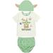 Star Wars The Child Infant Baby Boys Pullover T-Shirt Diaper Cover and Hat 3 Piece Outfit Set Green/White 12 Months