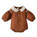 JDEFEG Kids Set Chickpea Baby Clothes Kids Girls Outfits Girls Long Sleeves Soild Jumpsuit Romper Cute Clothes Birthday Baby Girl Girls Pajama Sets Polyester Brown 90