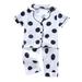 JDEFEG Girls Clothes Pack Tops+Pants Dot Girls Short Toddler Print Baby Sleeve Outfits Pajamas Sleepwear Girls Outfits&Set Girl Robe Size 14 Cotton Blend White 100