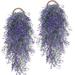 4 Pack Artificial Plants Hanging Flower Outdoor Faux Hanging Plant Fake Vines Fake Plants Flowers Plants for Wall Indoor Outdoor Patio Garden Decoration - Purple