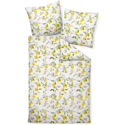 Bettwäsche JANINE "modern art S 42104", gelb (zitronengelb), B/L: 135cm x 200cm, , Mako-Satin, B/L: 80cm x 80cm, Mako-Satin, Obermaterial: 100% Baumwolle, Bettwäsche, mit Reißverschluss Image