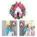 Easter Wreath Floral Garland with Cute Plush Rabbit Artificial Plant Wreath Door Wall Decoration Easter Wreath Decor for Easter Birthday Party