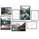 Poster Set Berge | Bilder Set Natur | Wandbilder See Landschaft Boot Norwegen Schlafzimmer Wohnzimmer | Hyggelig Home Posterset ohne Rahmen